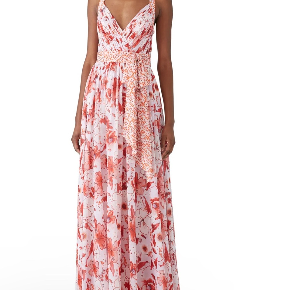 Badgley Mischka Pink Floral Maxi